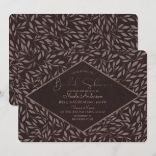 Invitation Feuilles Mauves de Chocolat Botanique Shower de Ma