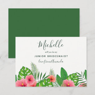 Invitation Feuilles tropicales aquarelle, soyez ma jeune demo