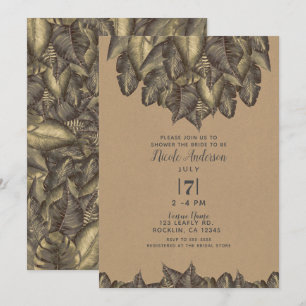 Invitation Feuilles Tropicales Rustiques Mariage Champêtre