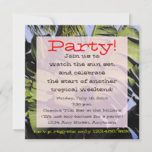 Invitation Feuilles tropicaux