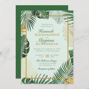 Invitation Feuilles tropicaux de la forêt moderne Mariage mod