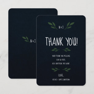 Invitation Feuilles Vert foncé & Vert Feuillage Remerciements