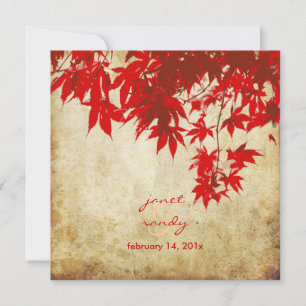 Invitation Feuilles Vintages de l'érable rouge/invitations d'