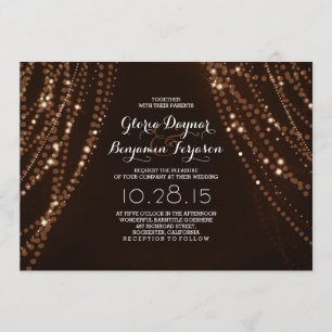 Invitation Feux à cordes Arrière-plan Mariage campagnard russ
