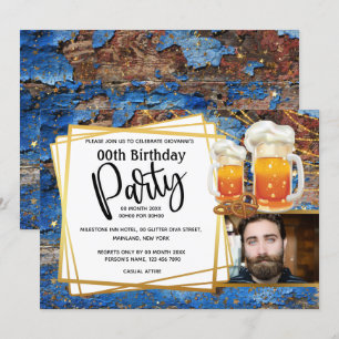 Invitation Feux à cordes de bière rustique do-it-yourself pho