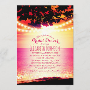 Invitation Feux à cordes Sunset Tropical Beach Fête des marié
