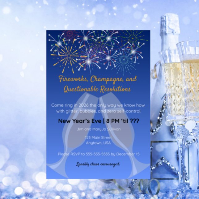 Invitation Feux d'artifice et Champagne (Créateur téléchargé)