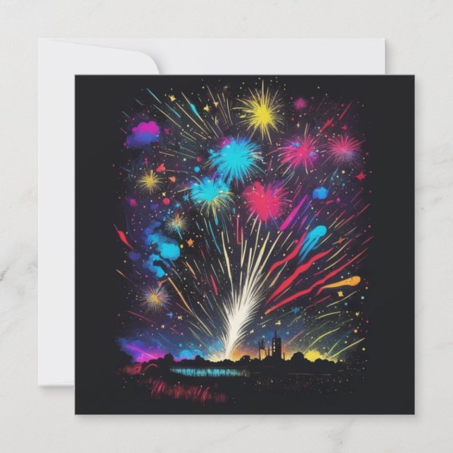 Invitation Feux d'artifice | Fête d'indépendance du 4 juillet (Devant)