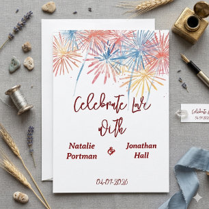 Invitation Feux d'artifice patriotiques élégants Mariage du