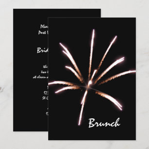 Invitation Feux d'artifice sur brunch post-mariage d'été noir