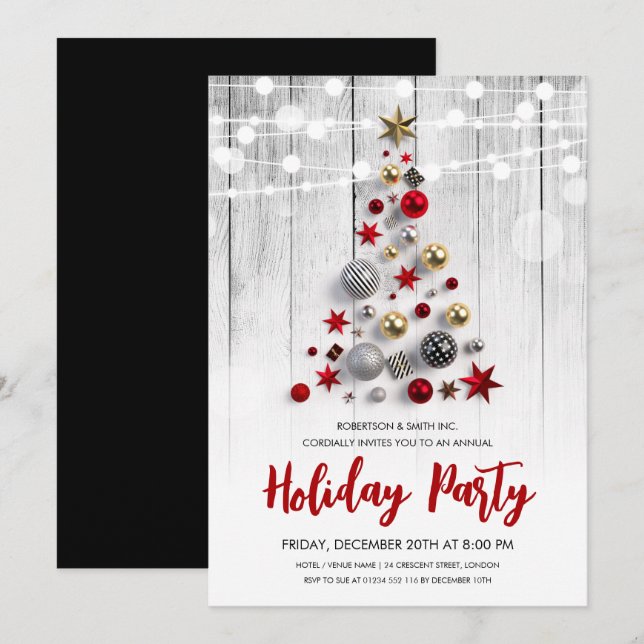 Invitation Feux de Noël de l'entreprise (Devant / Derrière)