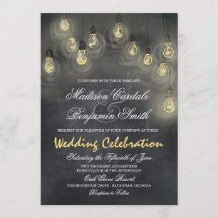 Invitation Feux de pendaison Vintage Chalkboard Mariage invit