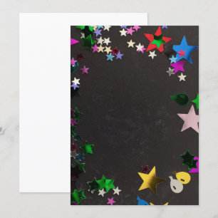 Invitation Fhuile confetti sur noir avec espace de copie