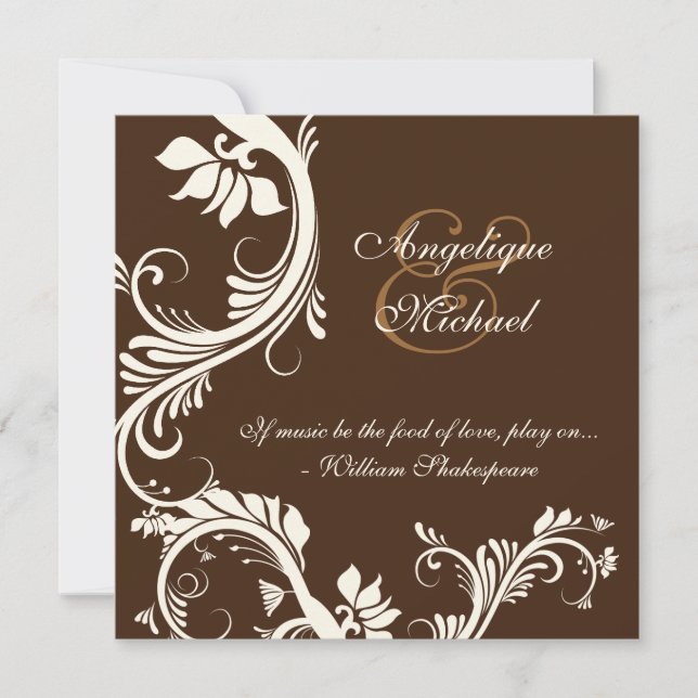 Invitation Fiançailles anniversaire du mariage Brown en ivoir (Devant)