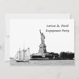 Invitation Fiançailles avec vue sur la skyline de NYC et la S