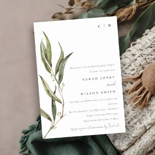 Invitation Fiançailles botanique simple d'Eucalyptus