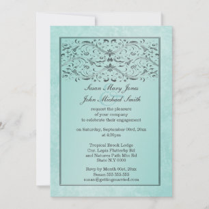 Invitation Fiançailles d'anniversaire du mariage gris bleu