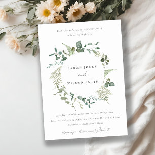 Invitation Fiançailles d'aquarelle Botanique Eucalyptus
