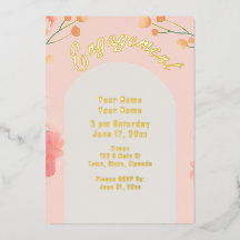 Invitation Fiançailles de fleur de pêche tropicale