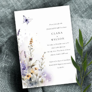 Invitation Fiançailles de jardin à papillon doux Lilac Fleur 