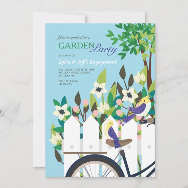 Invitation Fiançailles de la fête du jardin (Devant)
