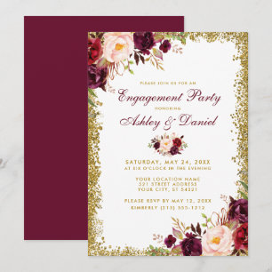 Invitation Fiançailles de la Parties scintillant d