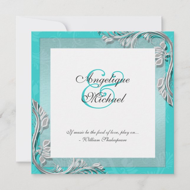 Invitation fiançailles de l'anniversaire du mariage d'argent  (Devant)