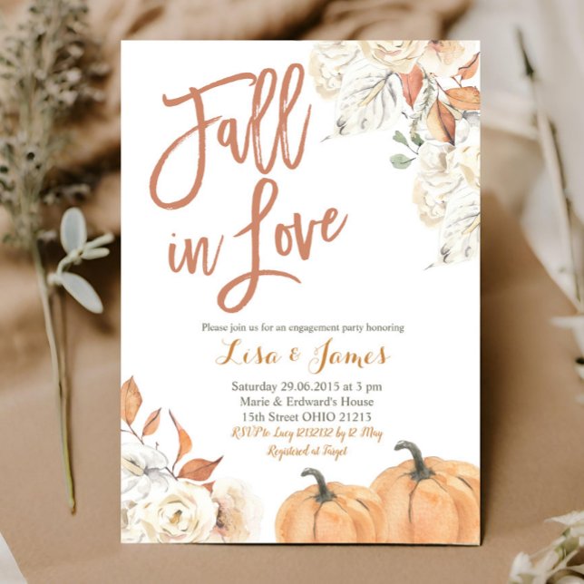 Invitation Fiançailles de l'engagement Fall in Love (Créateur téléchargé)