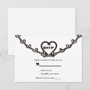 Invitation Fiançailles de Mariage de vigne de coeur rose rust