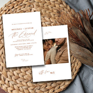 Invitation Fiançailles de mariage photo lettre main en terre