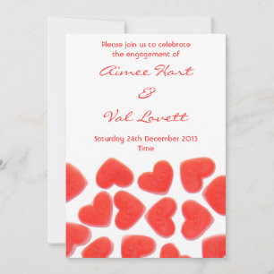 Invitation "fiançailles de Sweet Hearts"