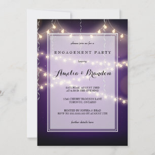 Invitation Fiançailles des étoiles de la partie pourpre