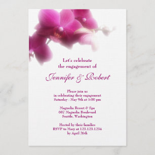 Invitation Fiançailles d'orchidée rose