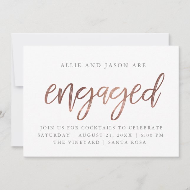 Invitation Fiançailles| Faux Foil (Devant)