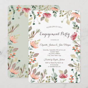 Invitation Fiançailles Fleur sauvage chic