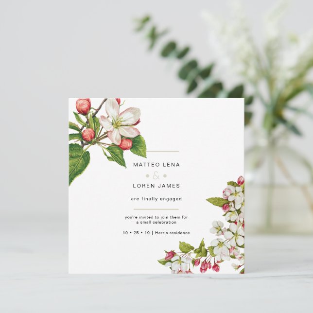 Invitation fiançailles (Floral) (Debout devant)