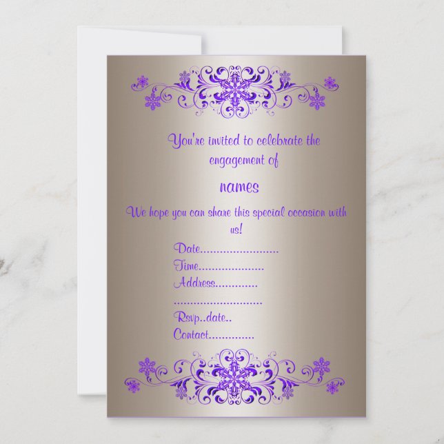 INVITATION FIANÇAILLES FLOURDE PURPLE (Devant)