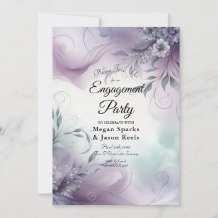 Invitation Fiançailles Lavender Mist et Whispers aquarelle