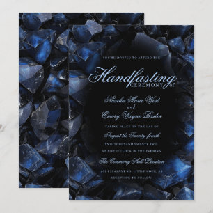 Invitation Fiançailles Main Noire Cristaux de Sorcière Bohème