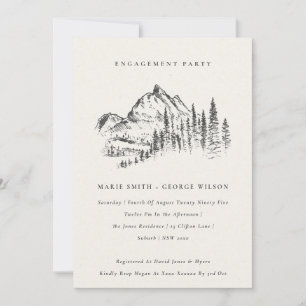 Invitation Fiançailles Mariage de croquis de la montagne de p