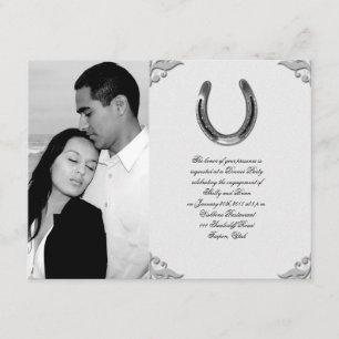 Invitation Fiançailles Mariage de fer à cheval d'argent
