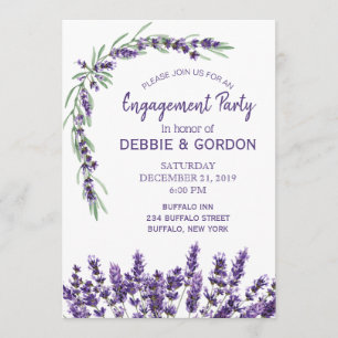 Invitation Fiançailles Mariage Lavender Lilac violet