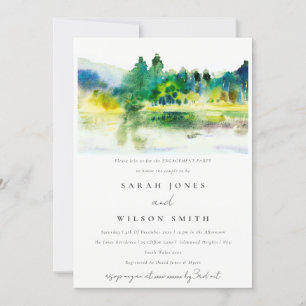 Invitation Fiançailles paysager de la rivière des montagnes