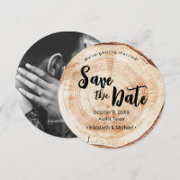 Fiançailles photo Wood Grain Rustic Mariage