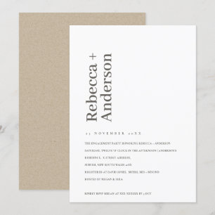 INVITATION FIANÇAILLES SCANDI MINIMAL PBLACK & WHI