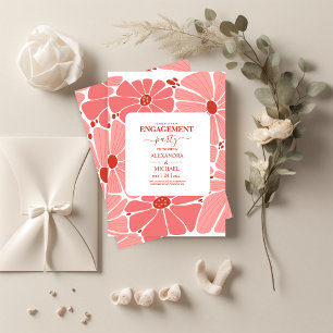 Invitation fiançailles super moderne marguerite rose