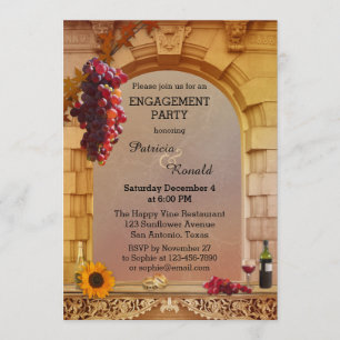 Invitation Fiançailles sur le thème du vin de la v