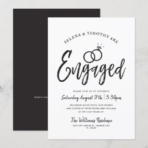 Invitation Fiancé  Style de lettre de script  Minimal