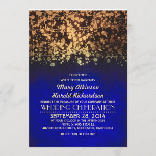 Invitation ficelez les lumières marine et le mariage vintage