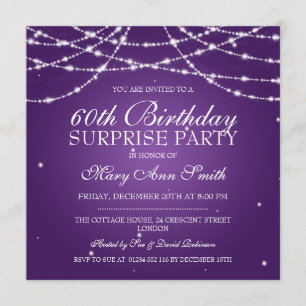 Invitation Ficelle de fête d'anniversaire de surprise des